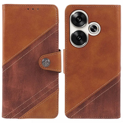 For Xiaomi Redmi Turbo 3 5G / Poco F6 5G Case Wallet Crazy Horse Texture Splicing Leather Phone Cover