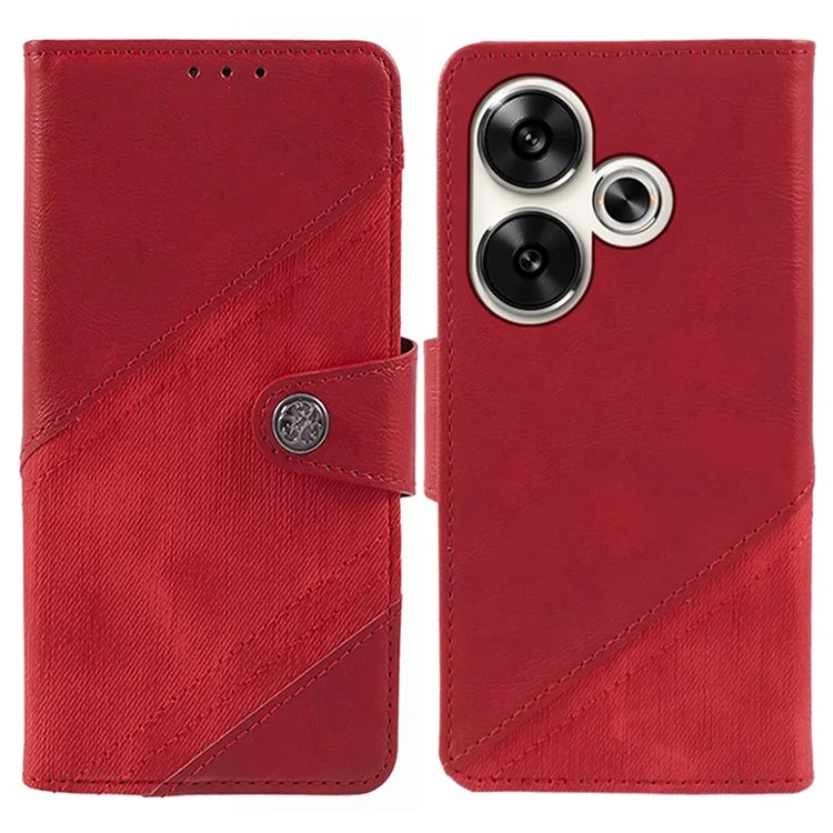 For Xiaomi Redmi Turbo 3 5G / Poco F6 5G Case Wallet Crazy Horse Texture Splicing Leather Phone Cover