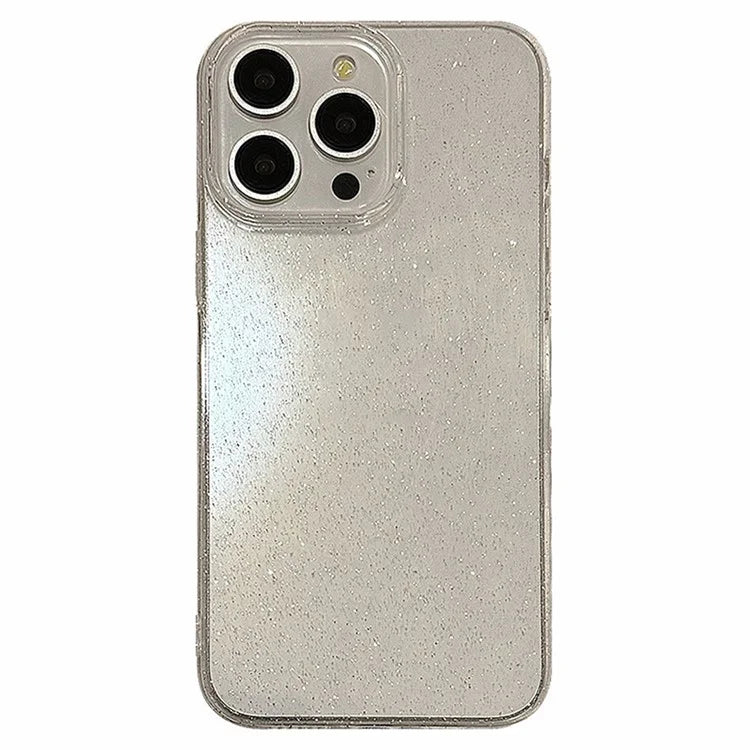 For iPhone 14 Pro Case Subtle Glitter Transparent TPU Phone Cover