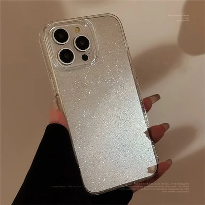 For iPhone 14 Pro Case Subtle Glitter Transparent TPU Phone Cover