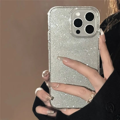For iPhone 14 Pro Case Subtle Glitter Transparent TPU Phone Cover