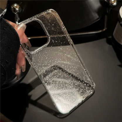 For iPhone 14 Pro Case Subtle Glitter Transparent TPU Phone Cover