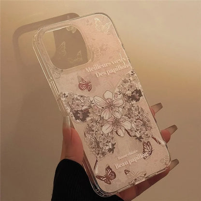 For iPhone 14 Pro Case IMD Butterfly Pattern TPU Phone Cover with Hand Chain