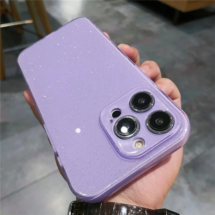 For iPhone 15 Pro Case Sparkling Glitter Flexible TPU Protective Phone Cover