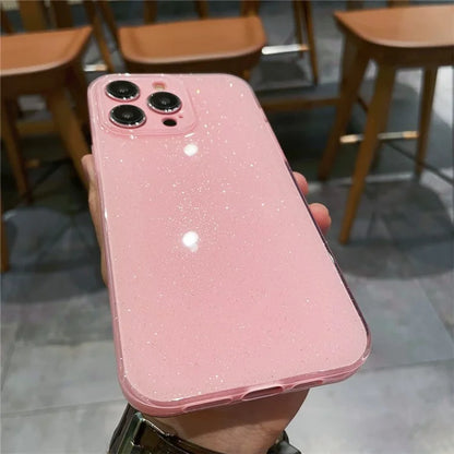 For iPhone 15 Pro Case Sparkling Glitter Flexible TPU Protective Phone Cover