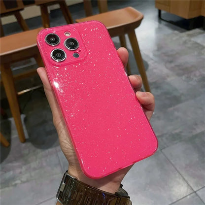 For iPhone 15 Pro Case Sparkling Glitter Flexible TPU Protective Phone Cover