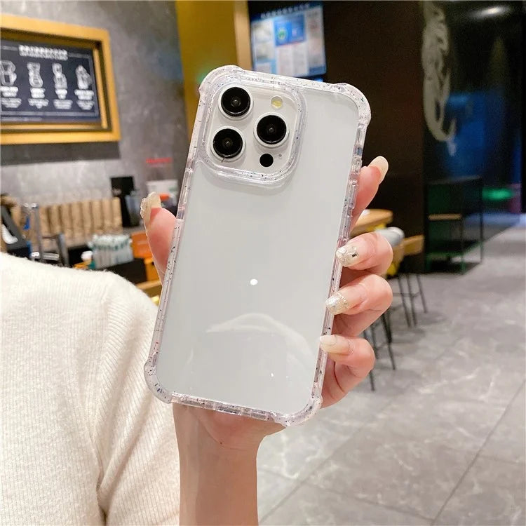 For iPhone 14 Pro Max Case Reinforced Corner TPU+TPE+Acrylic Phone Cover