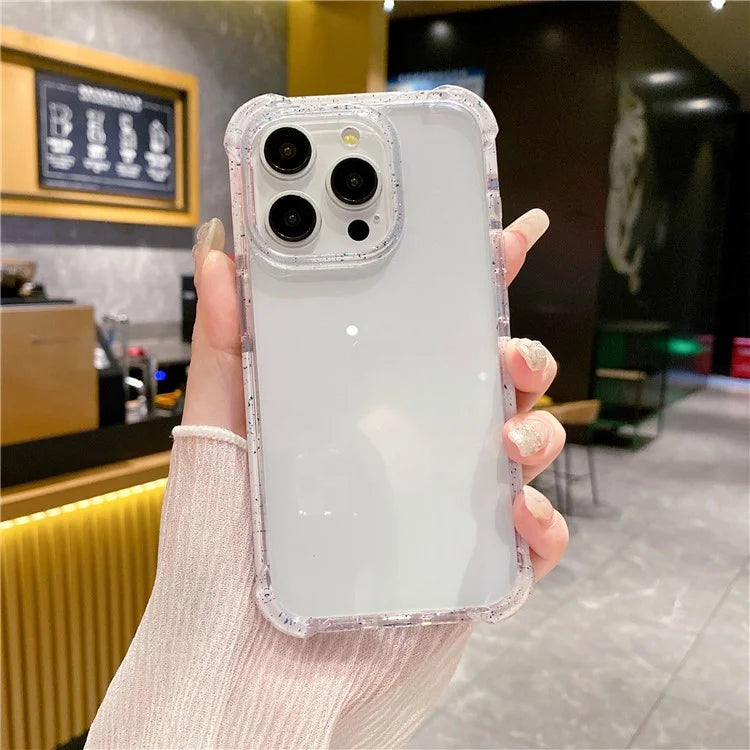 For iPhone 14 Pro Max Case Reinforced Corner TPU+TPE+Acrylic Phone Cover