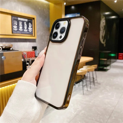For iPhone 15 Pro Case TPU+TPE+PC Transparent Back Phone Cover