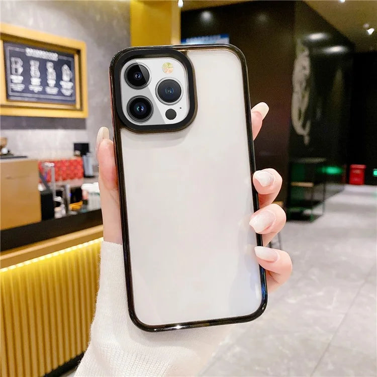 For iPhone 15 Pro Case TPU+TPE+PC Transparent Back Phone Cover