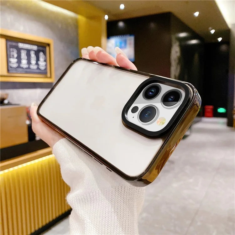 For iPhone 15 Pro Case TPU+TPE+PC Transparent Back Phone Cover