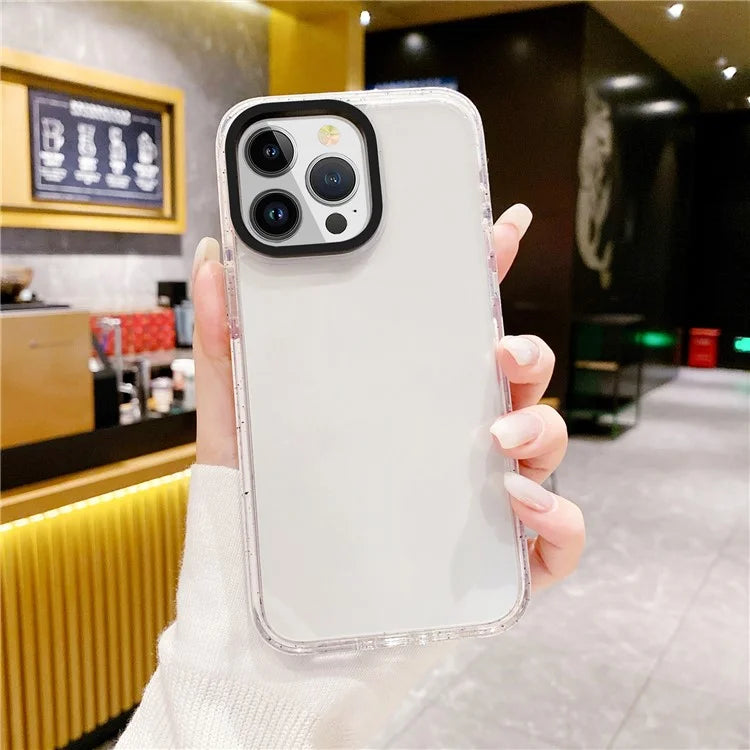 For iPhone 15 Pro Case TPU+TPE+PC Transparent Back Phone Cover