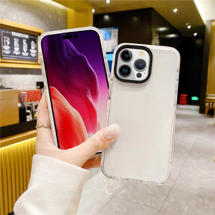 For iPhone 15 Pro Case TPU+TPE+PC Transparent Back Phone Cover
