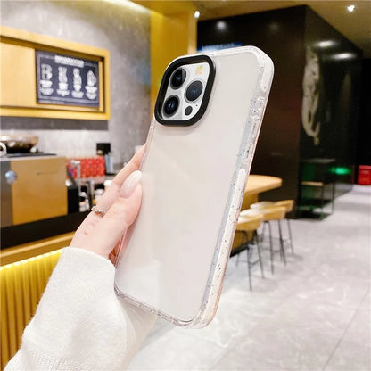 For iPhone 15 Pro Case TPU+TPE+PC Transparent Back Phone Cover
