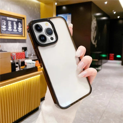 For iPhone 15 Pro Max Shockproof Case TPU+TPE+PC Clear Back Phone Cover