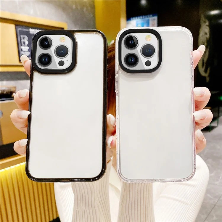 For iPhone 15 Pro Max Shockproof Case TPU+TPE+PC Clear Back Phone Cover