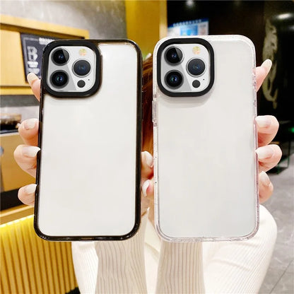 For iPhone 15 Pro Max Shockproof Case TPU+TPE+PC Clear Back Phone Cover