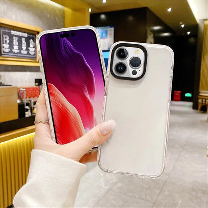 For iPhone 15 Pro Max Shockproof Case TPU+TPE+PC Clear Back Phone Cover