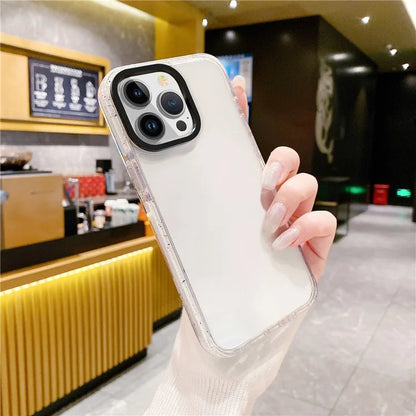 For iPhone 15 Pro Max Shockproof Case TPU+TPE+PC Clear Back Phone Cover