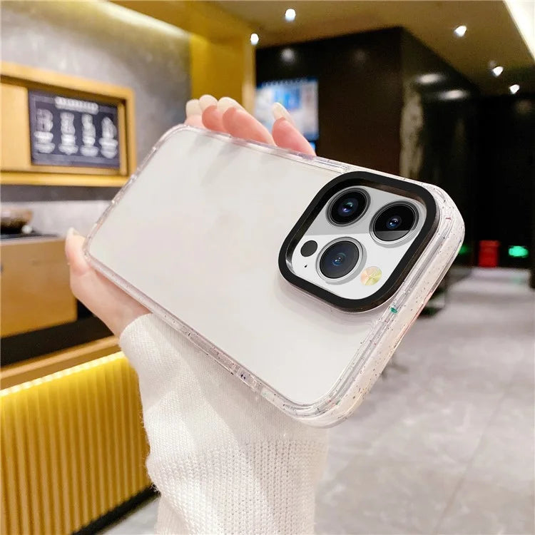For iPhone 15 Pro Max Shockproof Case TPU+TPE+PC Clear Back Phone Cover