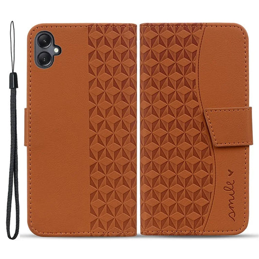 For Samsung Galaxy A05 4G Case PU Leather Rhombus Pattern Stand Function Phone Cover