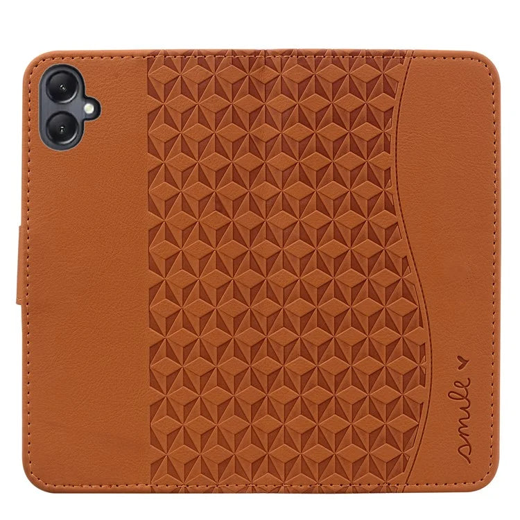 For Samsung Galaxy A05 4G Case PU Leather Rhombus Pattern Stand Function Phone Cover