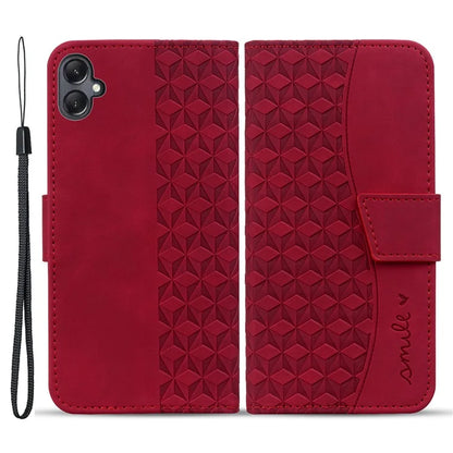 For Samsung Galaxy A05 4G Case PU Leather Rhombus Pattern Stand Function Phone Cover