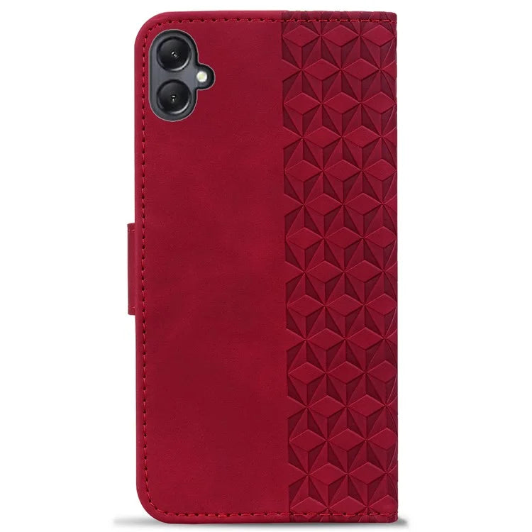 For Samsung Galaxy A05 4G Case PU Leather Rhombus Pattern Stand Function Phone Cover
