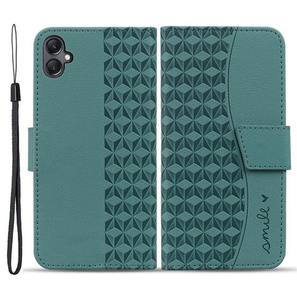 For Samsung Galaxy A05 4G Case PU Leather Rhombus Pattern Stand Function Phone Cover