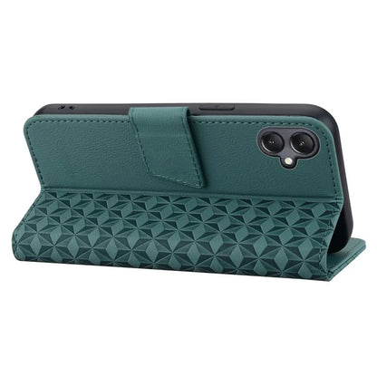 For Samsung Galaxy A05 4G Case PU Leather Rhombus Pattern Stand Function Phone Cover