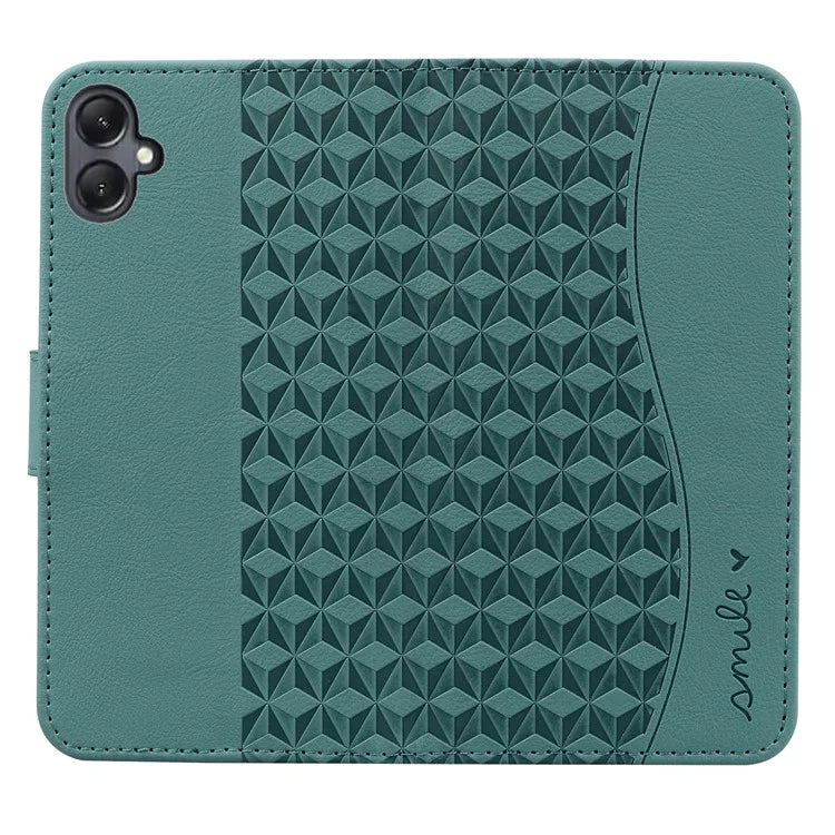 For Samsung Galaxy A05 4G Case PU Leather Rhombus Pattern Stand Function Phone Cover