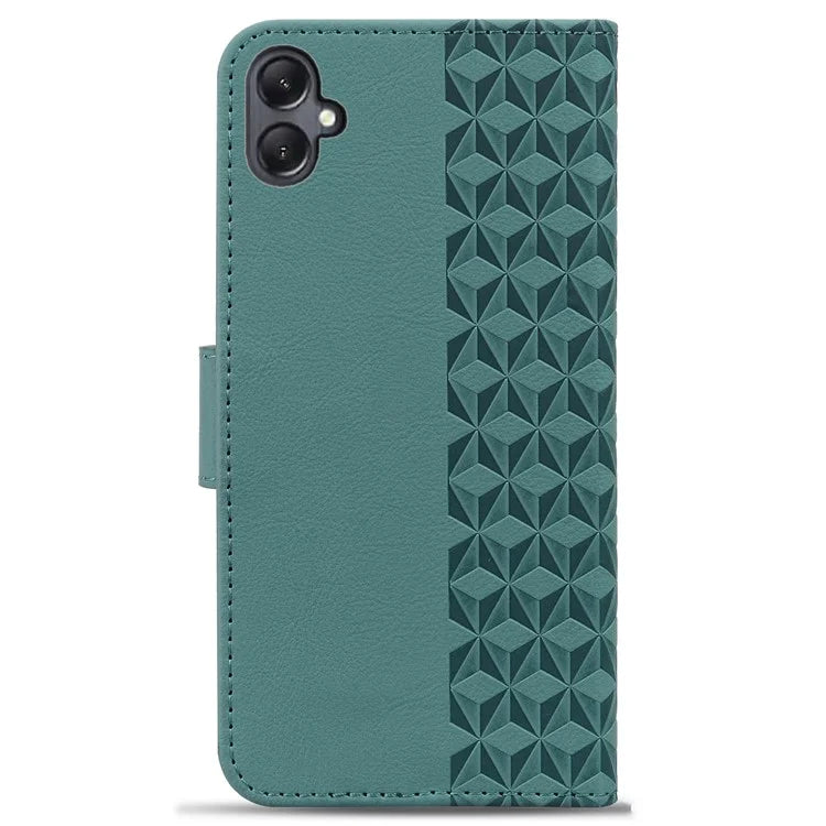 For Samsung Galaxy A05 4G Case PU Leather Rhombus Pattern Stand Function Phone Cover