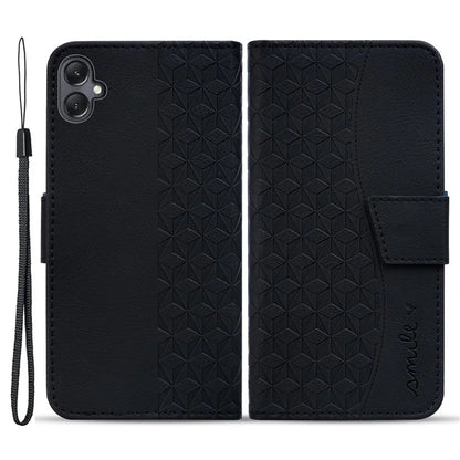 For Samsung Galaxy A05 4G Case PU Leather Rhombus Pattern Stand Function Phone Cover