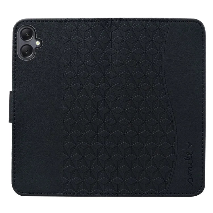 For Samsung Galaxy A05 4G Case PU Leather Rhombus Pattern Stand Function Phone Cover