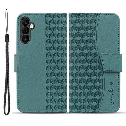 For Samsung Galaxy A05s 4G Case with Hand Strap Rhombus Leather Wallet Cover