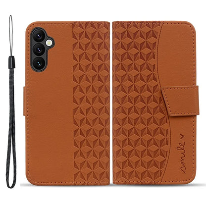 For Samsung Galaxy A05s 4G Case with Hand Strap Rhombus Leather Wallet Cover