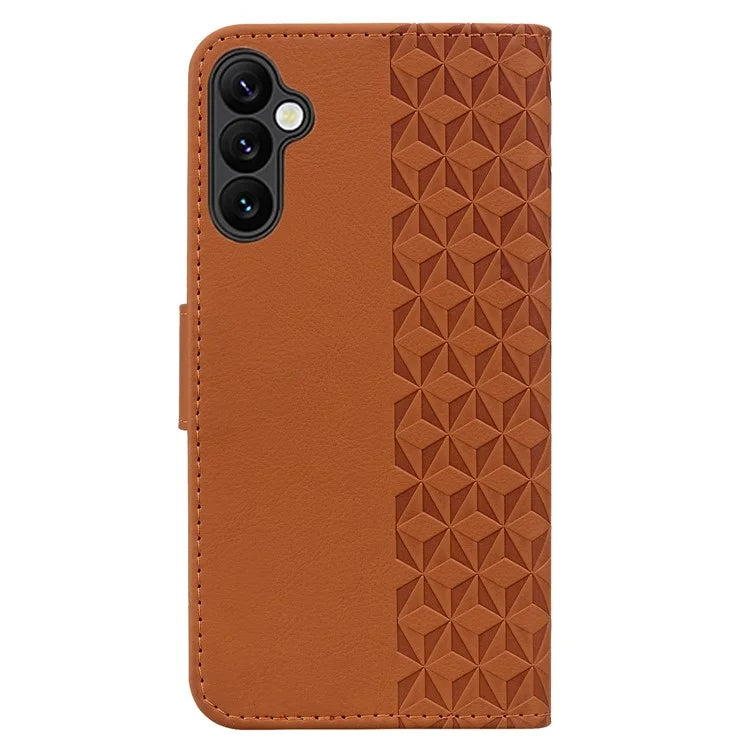 For Samsung Galaxy A05s 4G Case with Hand Strap Rhombus Leather Wallet Cover