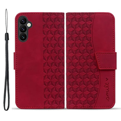 For Samsung Galaxy A05s 4G Case with Hand Strap Rhombus Leather Wallet Cover