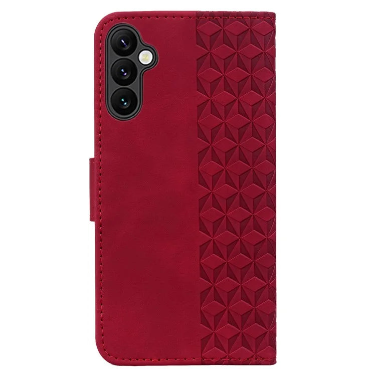 For Samsung Galaxy A05s 4G Case with Hand Strap Rhombus Leather Wallet Cover