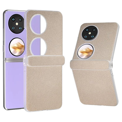 For Huawei Pocket 2 Case Leather+PC Hinge Protection Phone Cover with Clear Matte Edge