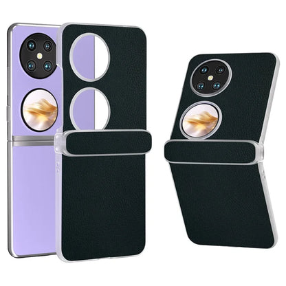 For Huawei Pocket 2 Case Leather+PC Hinge Protection Phone Cover with Clear Matte Edge