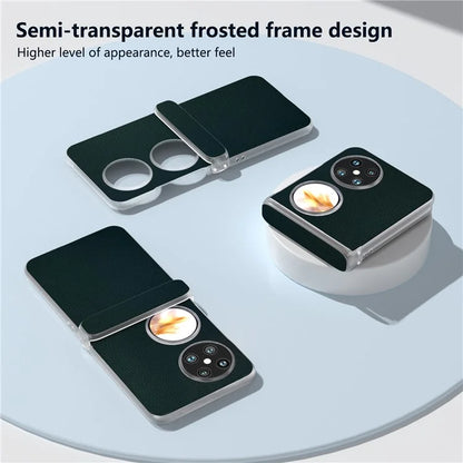 For Huawei Pocket 2 Case Leather+PC Hinge Protection Phone Cover with Clear Matte Edge