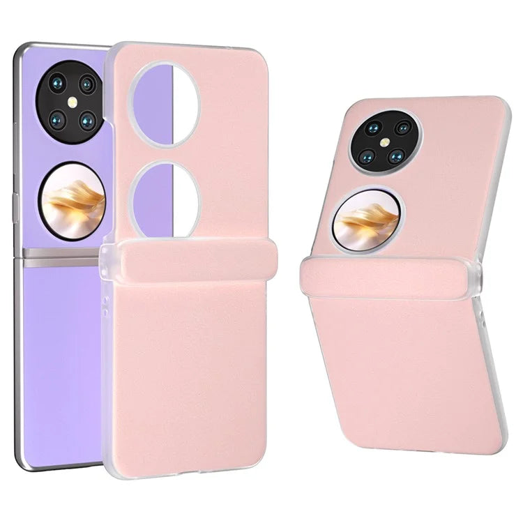 For Huawei Pocket 2 Case Leather+PC Hinge Protection Phone Cover with Clear Matte Edge