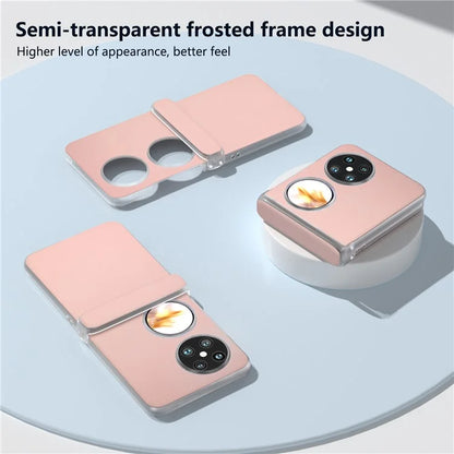 For Huawei Pocket 2 Case Leather+PC Hinge Protection Phone Cover with Clear Matte Edge