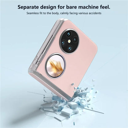 For Huawei Pocket 2 Case Leather+PC Hinge Protection Phone Cover with Clear Matte Edge