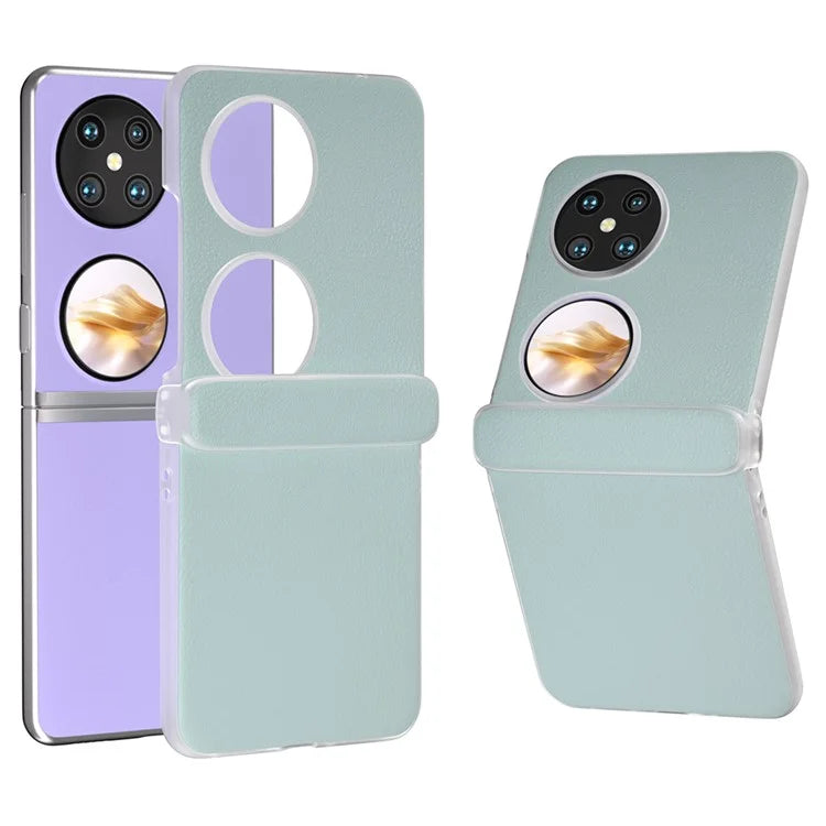 For Huawei Pocket 2 Case Leather+PC Hinge Protection Phone Cover with Clear Matte Edge