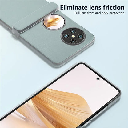 For Huawei Pocket 2 Case Leather+PC Hinge Protection Phone Cover with Clear Matte Edge
