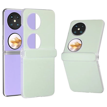For Huawei Pocket 2 Case Leather+PC Hinge Protection Phone Cover with Clear Matte Edge