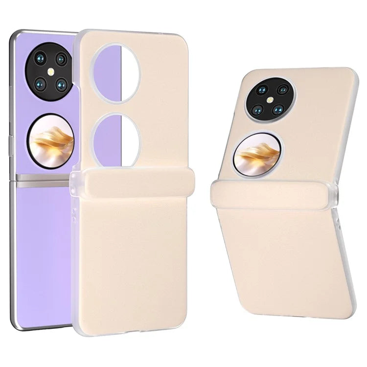 For Huawei Pocket 2 Case Leather+PC Hinge Protection Phone Cover with Clear Matte Edge