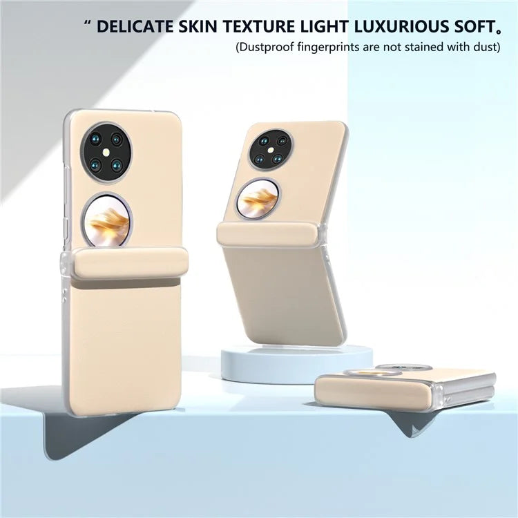 For Huawei Pocket 2 Case Leather+PC Hinge Protection Phone Cover with Clear Matte Edge